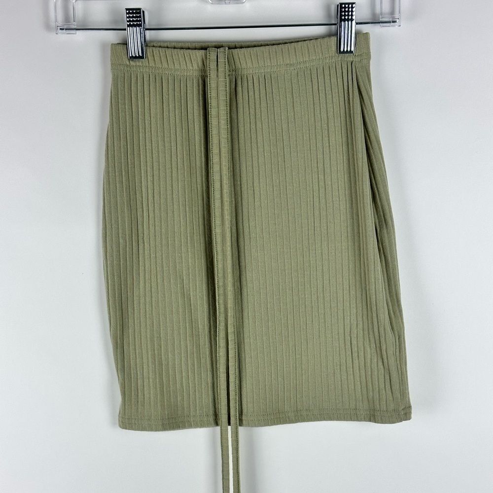 Women's Ribbed Mini Tie Skirt